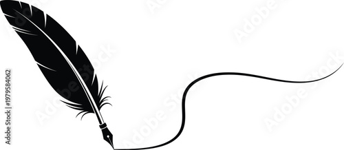 Ink quill feather illustration a vintage writing tool