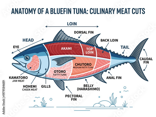 Anatomy of Bluefin Tuna and its Culinary Meat Cuts Explained