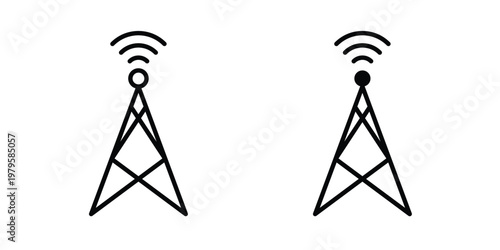 Broadcast icon vector illustration in line style. flat silhouette designs
