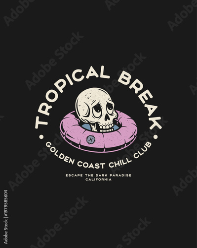 Tropical Break Skull in Inner Tube.