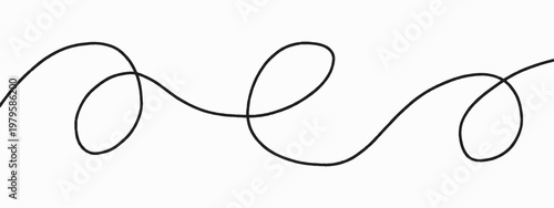 Cable thin squiggle and line doodle black with background ornament spiral. Circle curve border and thick wavy random with graphic simple print. Freehand cable hand and drawing line continuous.