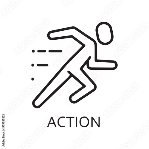 line icon action running man