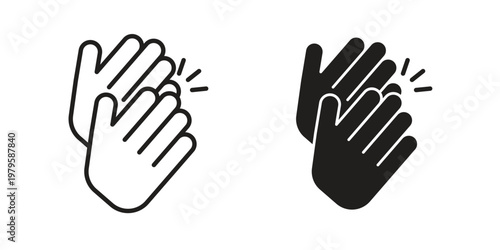 Clap icon vector illustration in line style. flat silhouette designs