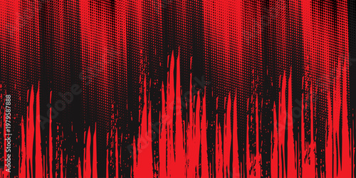 Red halftone dots blue color pattern gradient grunge texture background. Dot pop art comic sport style vector illustration. Eps10