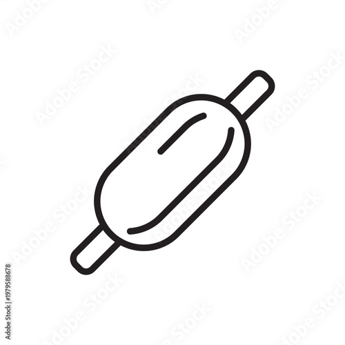Minimal line vector of an industrial roller component. Clean modern illustration ideal for manufacturing, conveyor systems, mechanical parts, and factory equipment concepts.