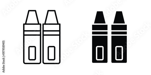 Crayon icon vector illustration in line style. flat silhouette designs