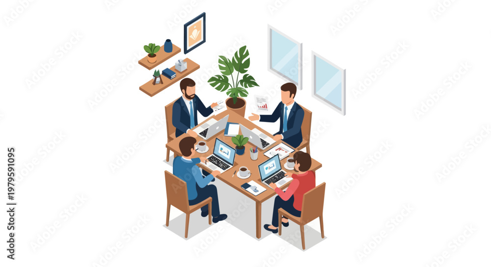 Fototapeta premium Business people sitting at meeting table.