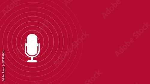 Podcast. Podcasting Sound Audio Wave animation
