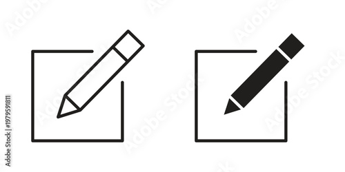 Edit button icon vector illustration in line style. flat silhouette designs