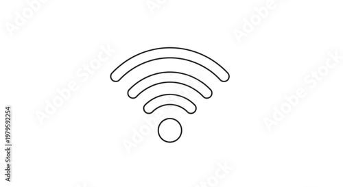 Simple Wifi Icon Symbol, Wireless Network Signal, Connectivity Concept