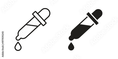 Eye dropper icon vector illustration in line style. flat silhouette designs
