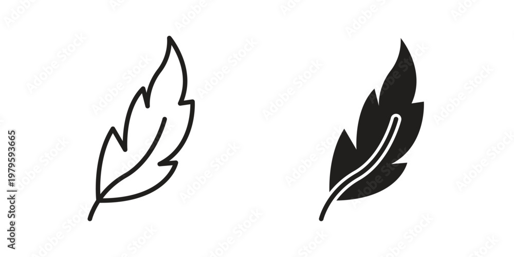 Fototapeta premium Feather icon vector illustration in line style. flat silhouette designs