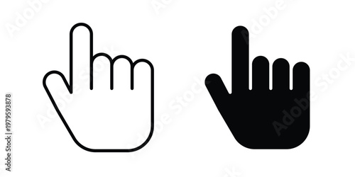 Finger icon vector illustration in line style. flat silhouette designs