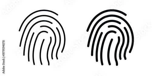 Fingerprint icon vector illustration in line style. flat silhouette designs