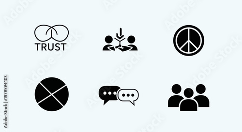 Collection of Modern Vector Icons for Business, Community, and Communication
