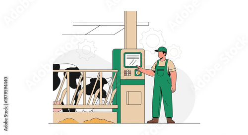 Innovative automated dairy farming technology using touchscreen for optimized productivity