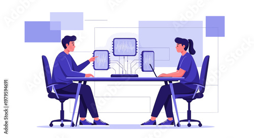 Innovative collaboration on complex data analysis, teamwork, and future technology solutions