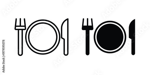 Food icon vector illustration in line style. flat silhouette designs