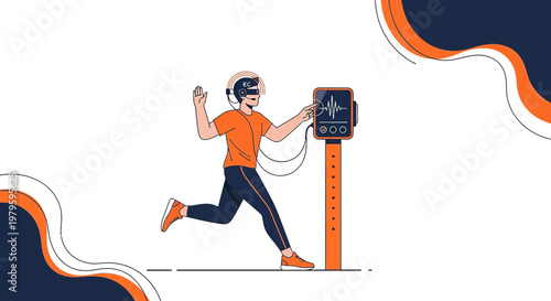 Innovative health monitoring: athlete utilizing advanced technology for real time feedback