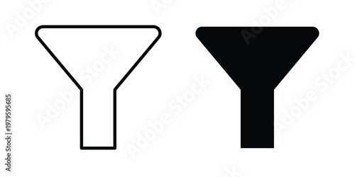 Funnel icon vector illustration in line style. flat silhouette designs