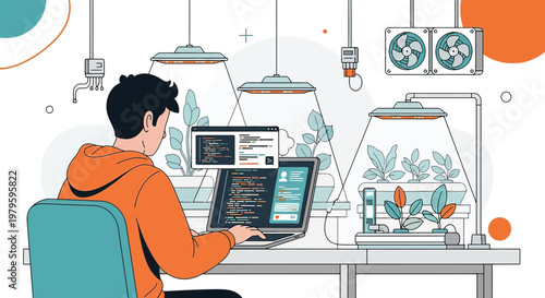 Innovative indoor farming system controlled by a programmer using advanced technology and software