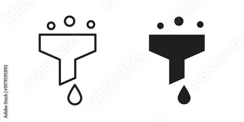 Funnel icon vector illustration in line style. flat silhouette designs