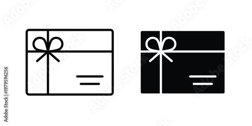 Gift card icon vector illustration in line style. flat silhouette designs