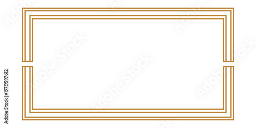 Golden rectangle frame with multiple thin border lines