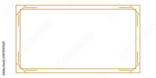 Golden rectangle frame with decorative corners
