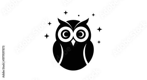 An illustration of a Whisk_835c99244e3f4b8a904423c9ee13a8e9dr owl surrounded by stars