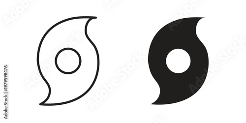 Hurricane icon vector illustration in line style. flat silhouette designs