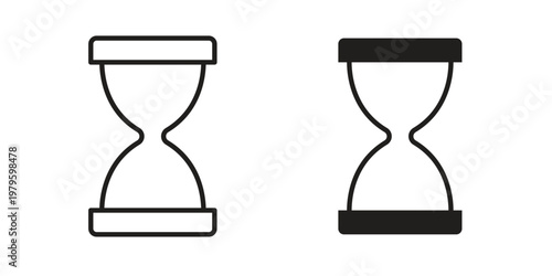 Hourglass icon vector illustration in line style. flat silhouette designs