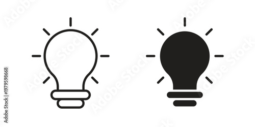 Idea icon vector illustration in line style. flat silhouette designs