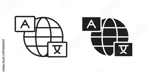 Language icon vector illustration in line style. flat silhouette designs