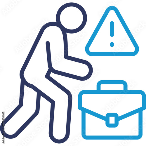 Unemployment line color icon