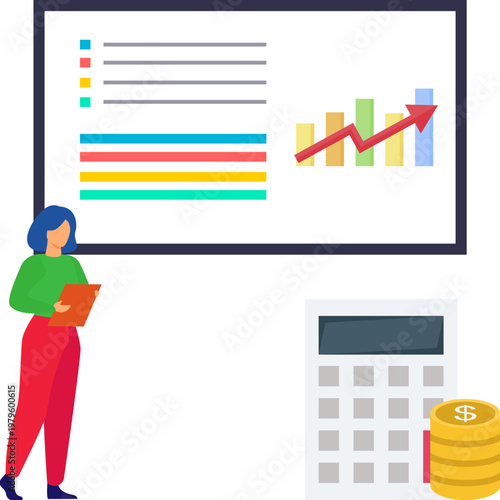 Professional Speaker Presenting Business Strategy to Team Vector Illustration