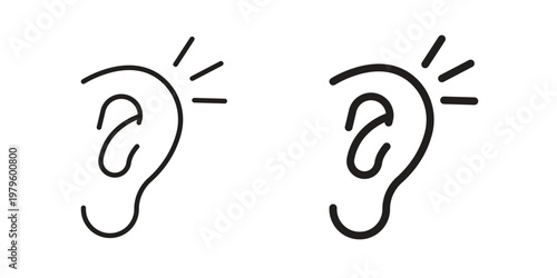 Listening icon vector illustration in line style. flat silhouette designs
