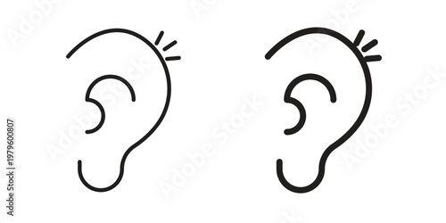 Listening icon vector illustration in line style. flat silhouette designs