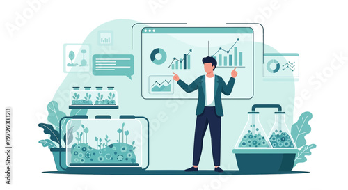 Innovative agritech startup: Presenting plant growth data for sustainable agriculture