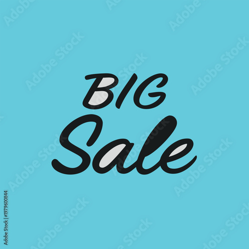 Big Sale Bold Handwritten Typography on Blue Background