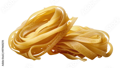 Photos Dried golden egg fettuccine pasta heap