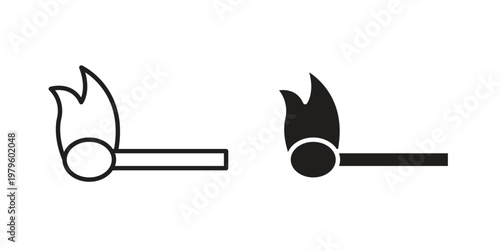 Matches icon vector illustration in line style. flat silhouette designs