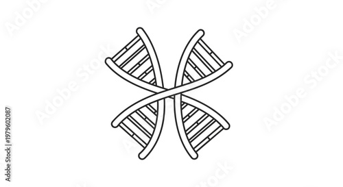 Abstract DNA Helix Intertwined Symbol
