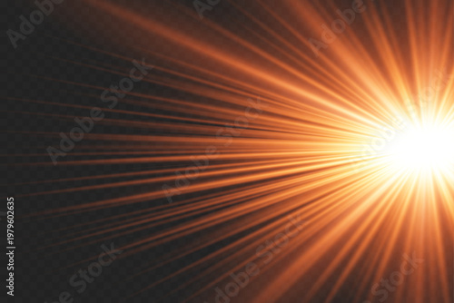 Dynamic starburst light effect radiant rays and intense glow for visual impact