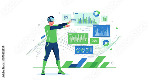 Immersive data analysis experience using virtual reality technology for innovative data