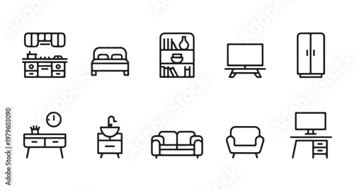 Black silhouette file system icons for digital storage organization including folders download and trash bin.
