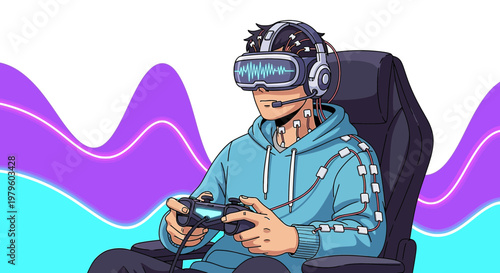 Immersive gaming experience with virtual reality headset and biosensors for enhanced feedback and