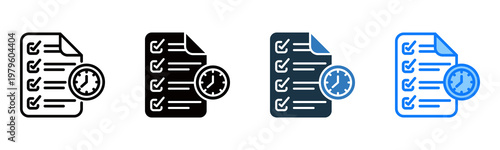 Planning icon multiple style vector illustration