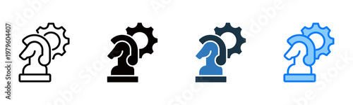 Strategy icon multiple style vector illustration