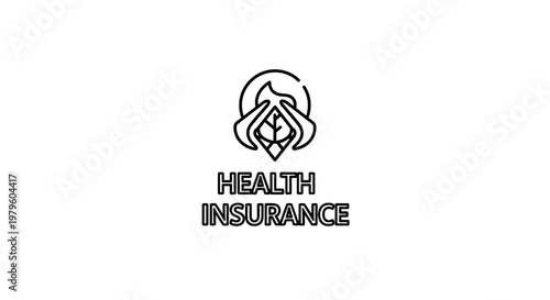 Health Insurance Icon with Leaf and Flame Symbol